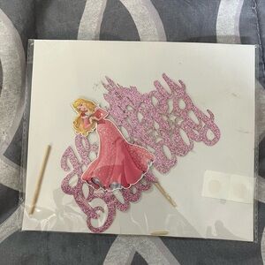 Pink Glitter Happy Birthday Cake Topper Broken